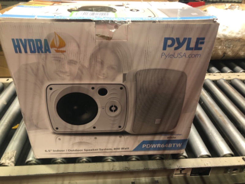 Photo 2 of Pyle Outdoor Waterproof Wireless Bluetooth Speaker - 6.5 in 800 Watt Pair 2-Way Weatherproof Wall/Ceiling Mounted Dual Speakers w/Heavy Duty Grill,Universal Mount,Patio,Indoor Use PDWR64BTW,White White 6.5 in 800 Watt