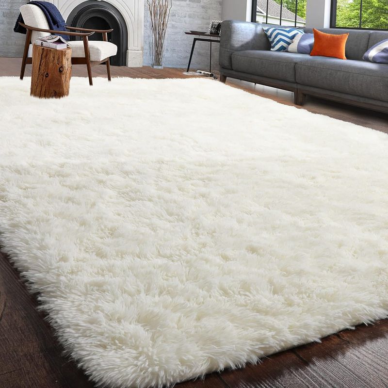 Photo 1 of 
PAGISOFE Fluffy Shag Area Rugs for Bedroom Living Room, Cream White Super Soft Fuzzy Shaggy Carpets for Girls Boys Bedroom,Indoor 4x6 Bedside Rug Kids