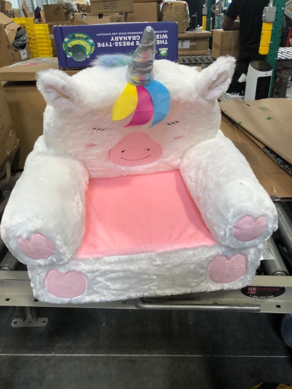 Photo 3 of Amazon Basics Children's Plush Chair, Unicorn, Medium, Multicolor