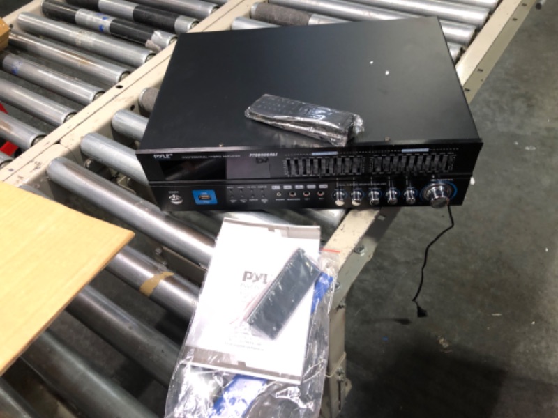 Photo 1 of 6-Channel Bluetooth Hybrid Home Amplifier - 2000W Home Audio Rack Mount Stereo Power Amplifier Receiver w/ Radio, USB/AUX/RCA/Mic, Optical/Coaxial, AC-3, DVD Inputs, Dual 10 Band EQ - Pyle PT6060CHAE 2000 Watt Amplifier