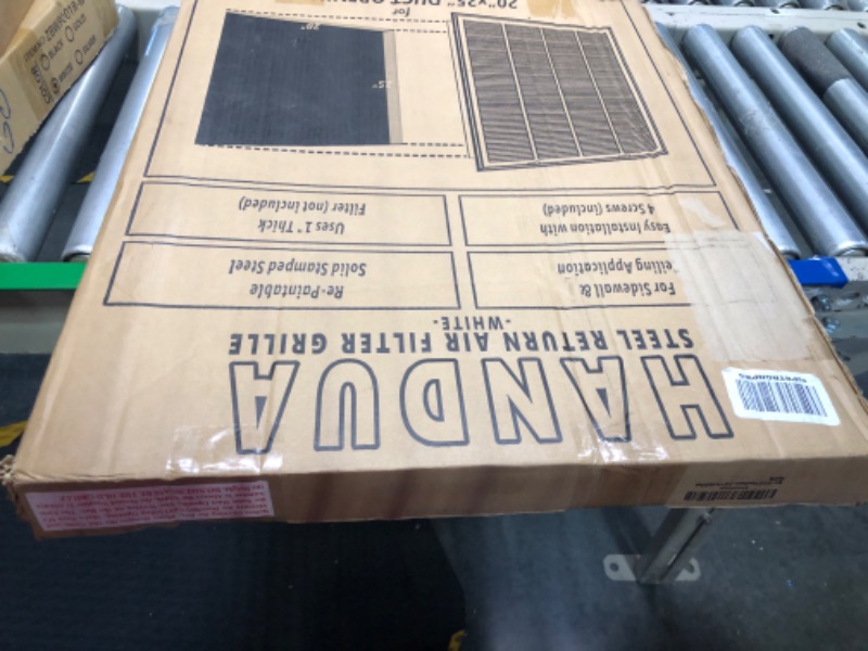 Photo 2 of 20"W x 25"H [Duct Opening Measurements] Steel Return Air Filter Grille [Removable Door] for 1-inch Filters | Vent Cover Grill, White | Outer Dimensions: 22 5/8"W X 27 5/8"H for 20x25 Duct Opening Duct Opening style: 20 Inchx25 Inch