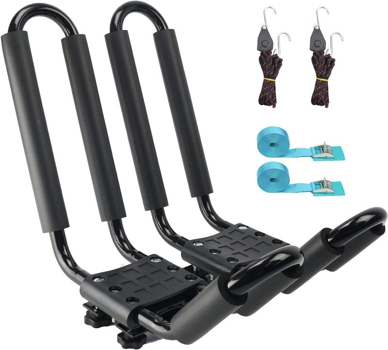 Photo 1 of A01 Kayak Roof Rack for SUV Car Top Roof Mount Carrier J Cross Bar Canoe Boat (1 Pairs)