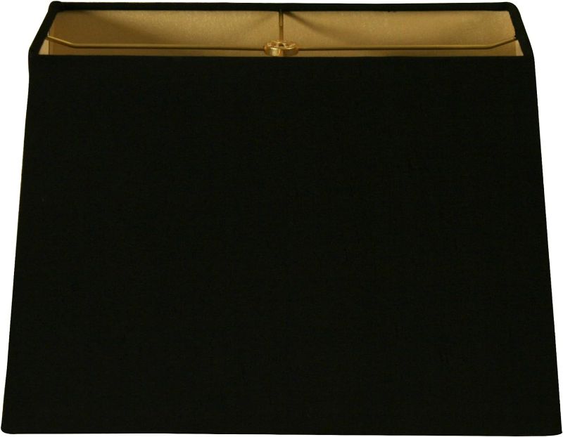 Photo 1 of Royal Designs, Inc. Rectangle Hardback Lamp Shade, HB-613-16BLK, Black, (7 x 14) x (9 x 16) x 11