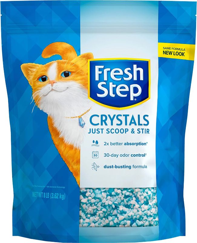 Photo 1 of Fresh Step Crystals, Premium Cat Litter, Scented, 8 Pounds 8 Pound (Pack of 1)