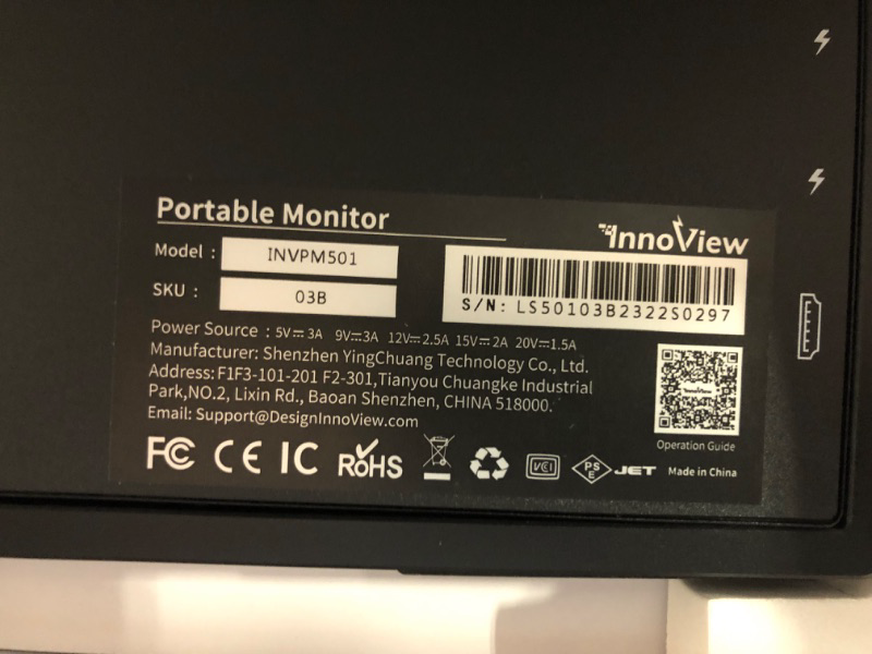 Photo 1 of InnoView 18.5 inch Portable Monitor, 99% sRGB 1080P FHD IPS Large Portable Monitor for Laptop USB C HDMI HDR Travel Monitor with Kickstand & VESA for Mac PC Xbox PS4/5 Switch Gaming Computer Monitor