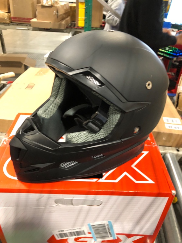 Photo 1 of GLX GX623 DOT Kids Youth ATV Off-Road Dirt Bike Motocross Motorcycle Full Face Helmet Combo Gloves Goggles for Boys & Girls (Matte Black, Large) Matte Black Large
