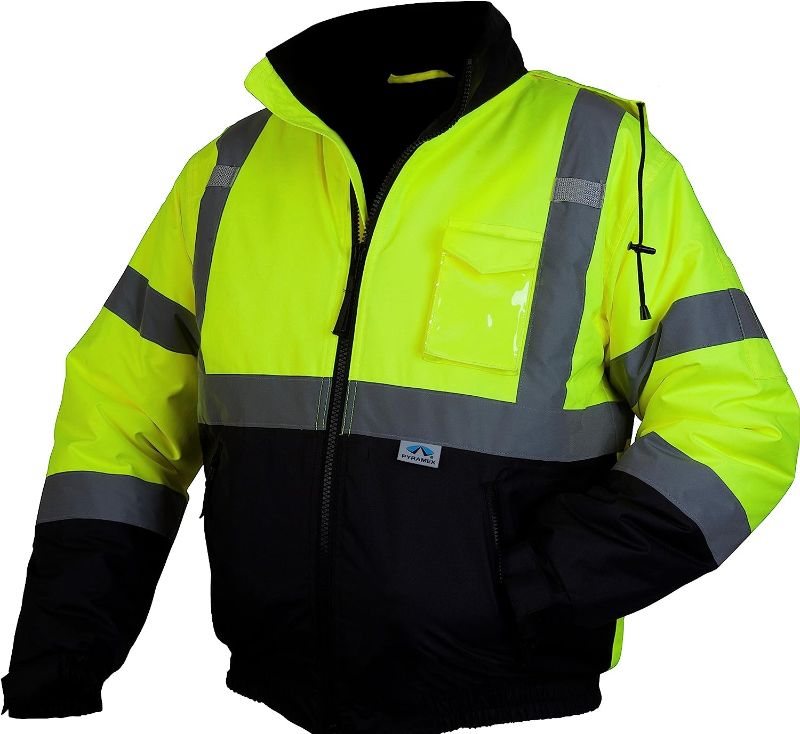 Photo 1 of Pyramex Safety RJ3210X3 RJ32 Series Jackets Hi-Vis Lime Bomber Jacket with Quilted Lining- Size 3X Large