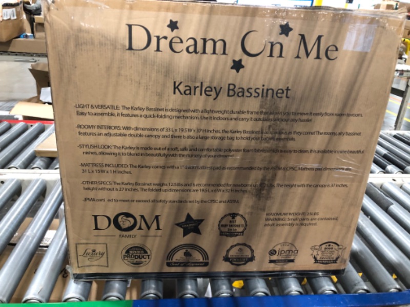 Photo 1 of Dream On Me Karley Bassinet in Blue/Grey