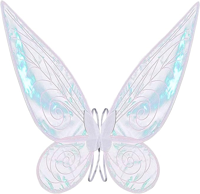 Photo 1 of Fairy Wings Dress Up Sparkling Sheer Wings Butterfly Fairy Halloween Costume Angel Wings for Kids Girls Women