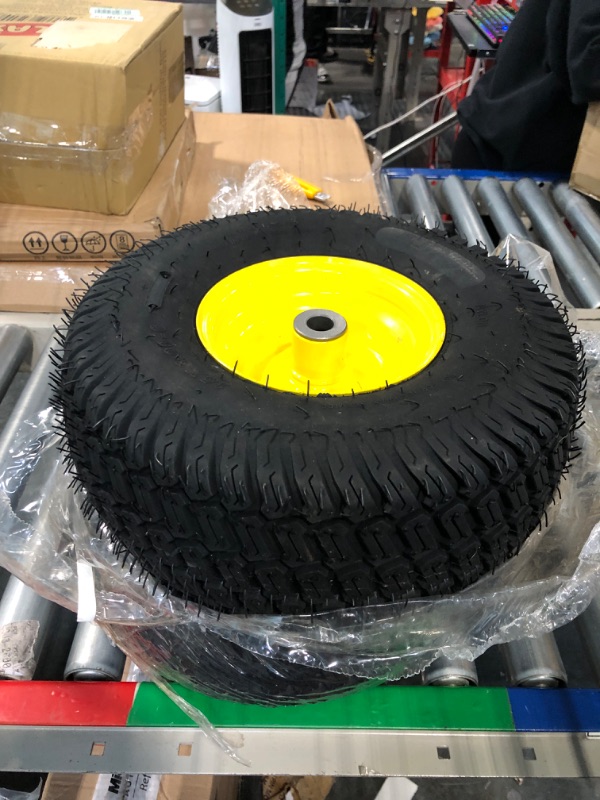 Photo 3 of 15x6.00-6" Front Tire Assembly Replacement for 100 and 300 Series John Deere Riding Mowers - 2 pack