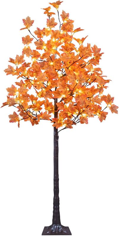 Photo 1 of 
LIGHTSHARE 6FT 120LED Artificial Lighted Maple Tree Warm White Fall Decorations Indoor Ourdoor, Orange