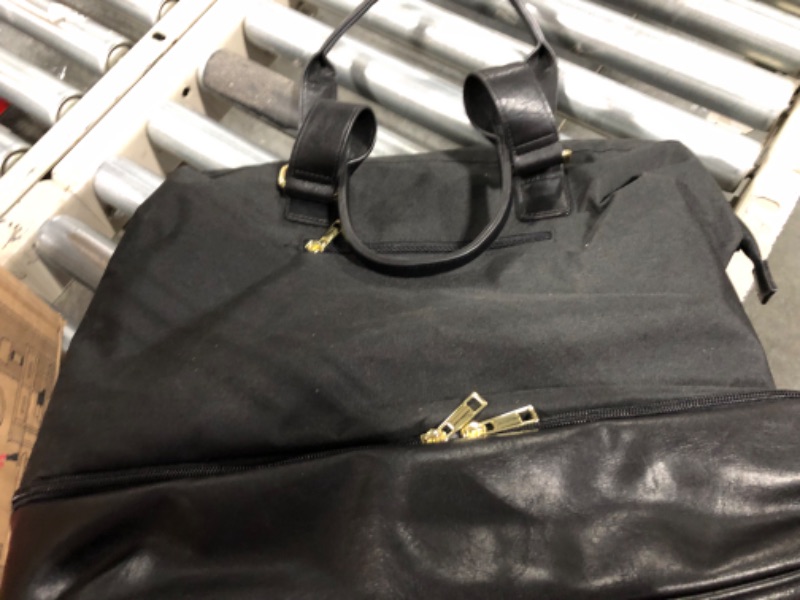 Photo 3 of  Weekender Bag for Travel, Business - Travel Weekender for Women & Men - Black & Gold