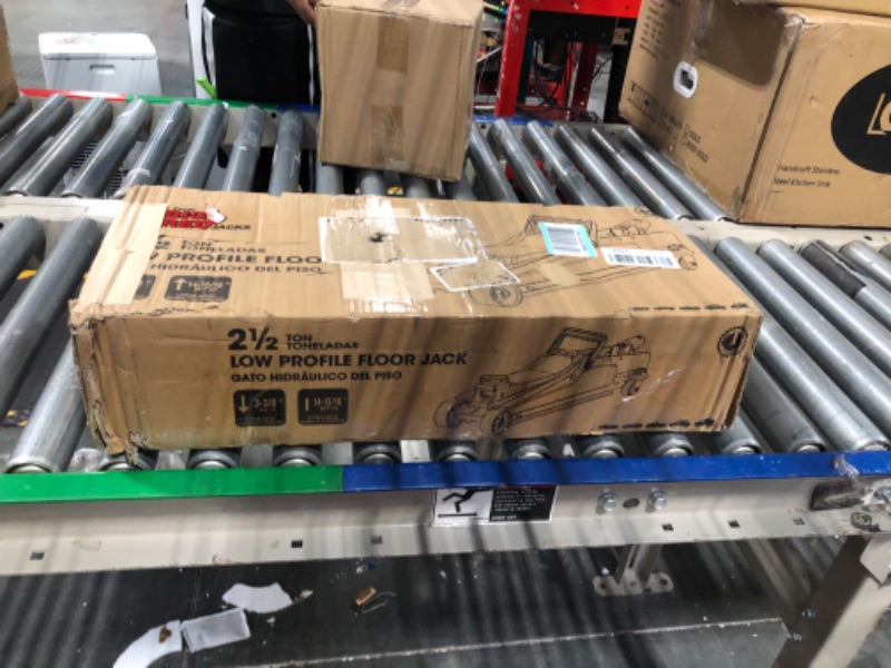 Photo 1 of TCE TCET825051R Torin Low Profile Hydraulic Trolly Jack, 2.5 Ton (5,000 lb) Capacity, Red Red Floor Jack
