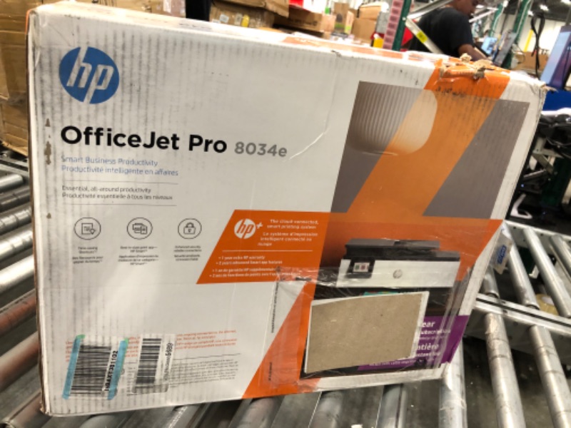 Photo 2 of HP OfficeJet Pro 8034e Wireless Color All-in-One Printer with 1 Full Year Instant Ink,White