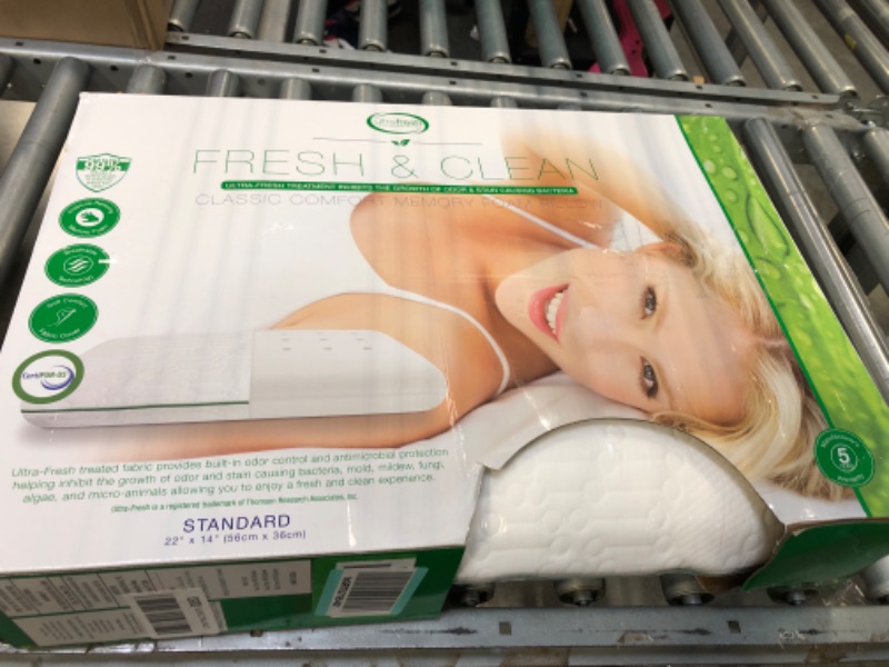 Photo 3 of BioPEDIC Classic Ultra-Fresh Memory Foam Pillows, Standard, White White Standard