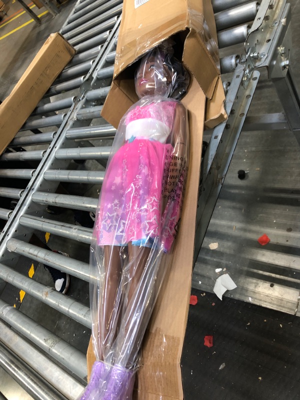 Photo 1 of Barbie 28-Inch Best Fashion Friend Star Power Doll and Accessories, Dark Brown Hair, Kids Toys for Ages 3 Up by Just Play Star Power Dark Brown Hair