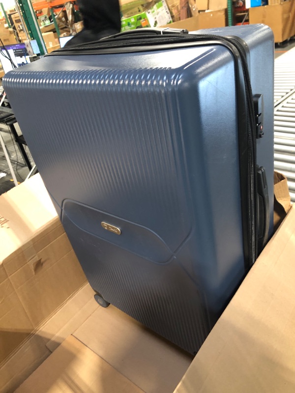 Photo 3 of Zitahli Luggage 28 Inch, Expandable Suitcase Checked Luggage, PC Hard Case Luggage with TSA Lock Spinner Wheels YKK Zippers (Navy Blue)