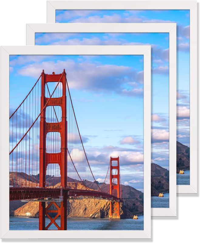 Photo 1 of 
GooTPa Poster Frames 18x24 White Solid Wood Picture Frame 3 Pack, Wall Mounting Puzzle Photo Frame 18x24 for Home Decor, Hanging Hardware For Horizontal