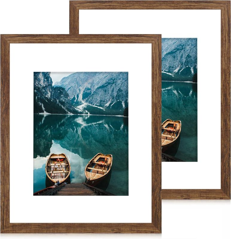 Photo 1 of 
Hongkee 16x20 Frames Set of 2, Rustic Brown Wood Style - Display 16 x 20 Picture without Mat or 11x14 Picture with Mat, Wall Mounting Horizontal and Vertical
Color:Rustic Brown
