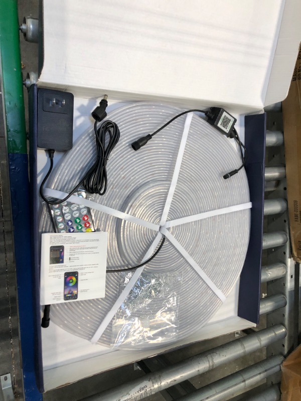 Photo 1 of 200ft Outdoor LED Strip Lights Waterproof 1 Roll,IP68 Outside Led Light Strips Waterproof with App and Remote,Music Sync RGB Exterior Led Rope Lights with Self Adhesive Back for Deck,Balcony,Pool
