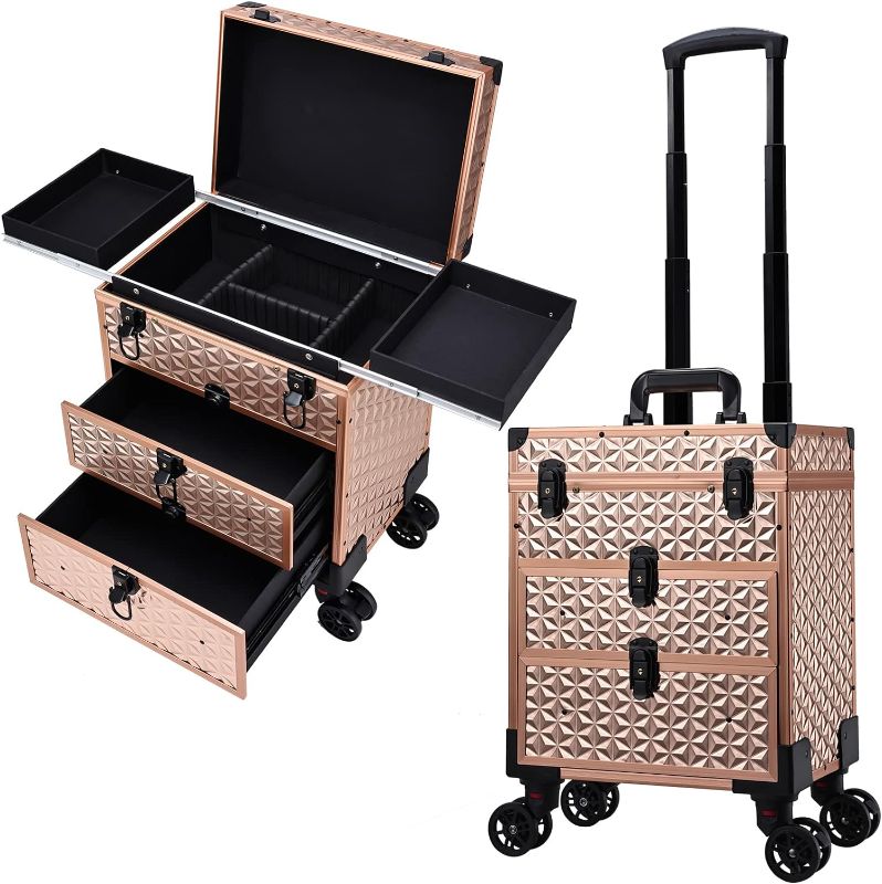 Photo 1 of Frenessa professional rolling makeupo case aluminum trolley traibn