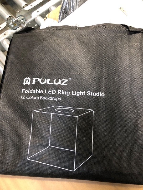 Photo 2 of Portable Photo Studio Light Box, PULUZ 16"x16" Professional Dimmable Shooting Tent Kit with 144 LEDs Lights & 6 Kinds Double-Sided Color Backgrounds for Product Photography Black-40cm Studio Box