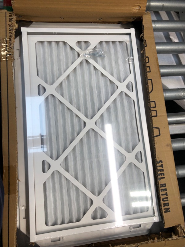 Photo 3 of 20"W x 12"H [Duct Opening Measurements] Steel Return Air Filter Grille [Removable Door] for 1-inch Filters | Vent Cover Grill, White | Outer Dimensions: 22 5/8"W X 14 5/8"H for 20x12 Duct Opening Duct Opening style: 20 Inchx12 Inch