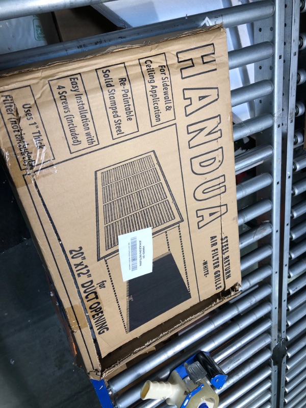 Photo 2 of 20"W x 12"H [Duct Opening Measurements] Steel Return Air Filter Grille [Removable Door] for 1-inch Filters | Vent Cover Grill, White | Outer Dimensions: 22 5/8"W X 14 5/8"H for 20x12 Duct Opening Duct Opening style: 20 Inchx12 Inch