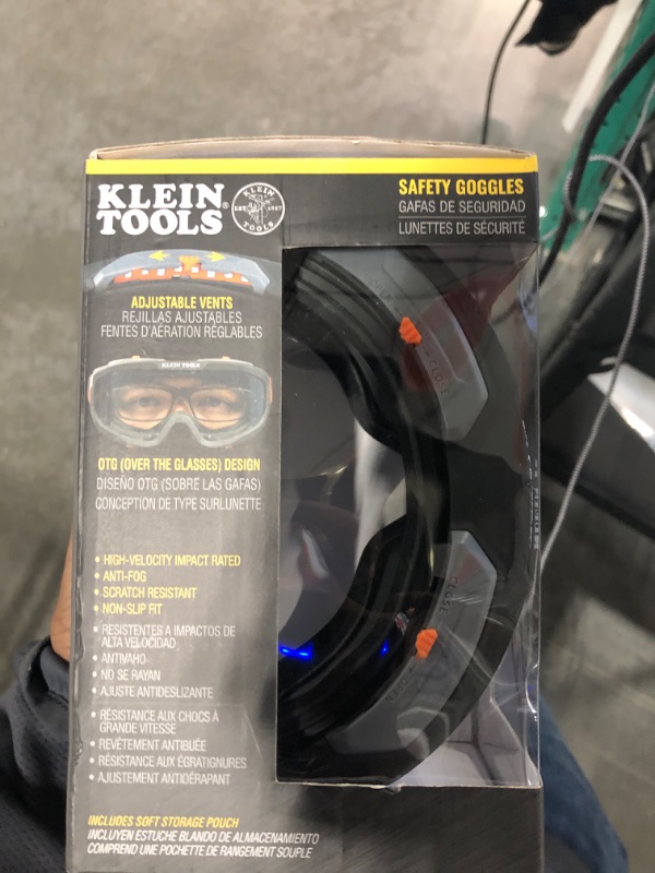 Photo 3 of Klein Tools 60479 Safety Goggles, Clear Lens PPE Eye Protection, Anti-Fog, Scratch-Resistant, UV Protection, Adjustable Vents