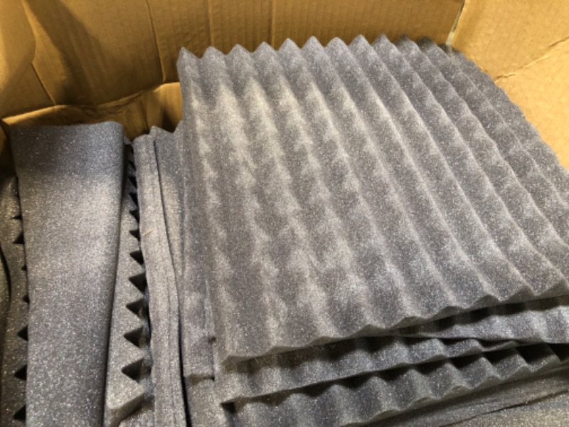 Photo 1 of 96 Pack Acoustic Foam Panel Wedge Studio Soundproofing Wall Tiles Black 12" X 12" X 1"