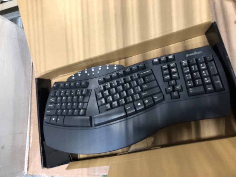 Photo 4 of Perixx Periboard-612 Wireless Ergonomic Split Keyboard with Dual Mode 2.4G and Bluetooth Feature, Compatible with Windows 10 and Mac OS X System, Black, US English Layout, (11354) Wireless Black Keyboard