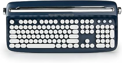 Photo 1 of YUNZII ACTTO B503 Wireless Typewriter Keyboard, Retro Bluetooth Aesthetic Keyboard with Integrated Stand for Multi-Device (B503, Midnight)