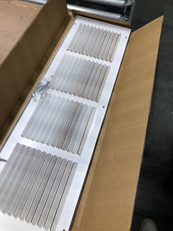 Photo 3 of 24"W x 6"H [Duct Opening Measurements] Steel Return Air Grille | Vent Cover Grill for Sidewall and Ceiling, White | Outer Dimensions: 25.75"W X 7.75"H for 24x6 Duct Opening Duct Opening Size: 24"x6"