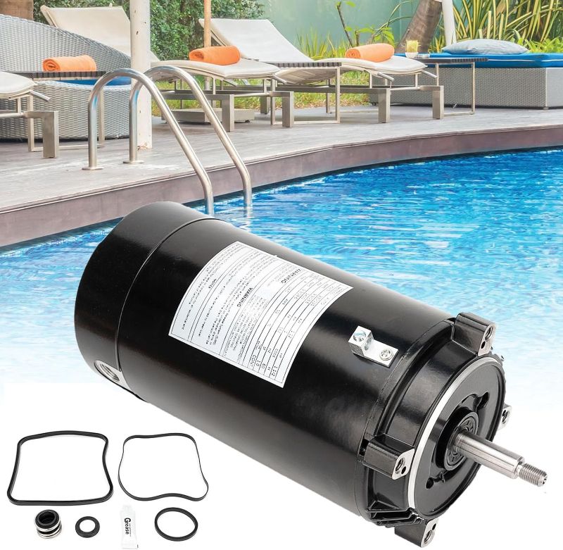 Photo 1 of UST1152 Pool Pump Motor 1.5 hp and Seal Replacement Kit Compatible with Hayward Super Pump, Super II Pump, Max Flow Pump, Jacuzzi Magnum Pump, Replace for UST1152, SP2610X15, 115/230 Volts w/GO-KIT-3