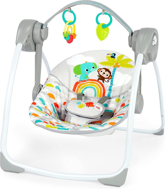 Photo 1 of Bright Starts Playful Paradise Portable Compact Automatic Baby Swing with Music, Unisex, Newborn +