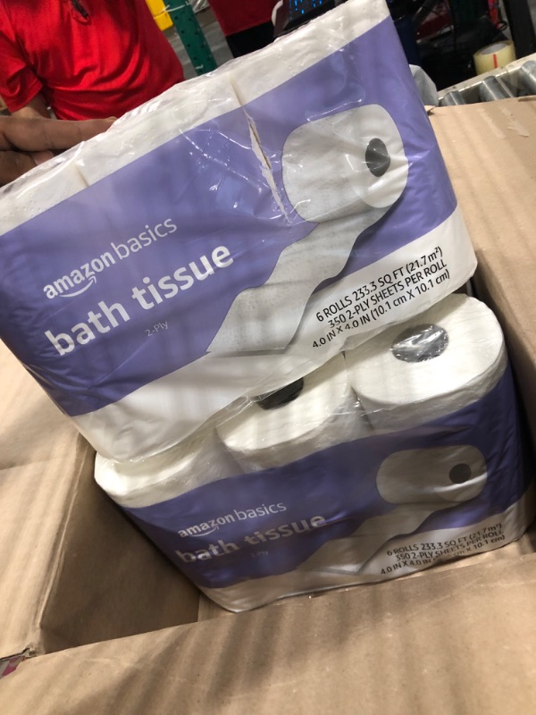 Photo 2 of Amazon Basics 2-Ply Toilet Paper, 30 Rolls (5 Packs of 6), White
