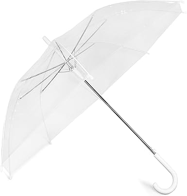 Photo 1 of  Large Style Stick – Auto Open Canopy Windproof Bubble Women's Umbrellas for Weddings, Proms or Everyday (Crystal Transparent) – Single Pack