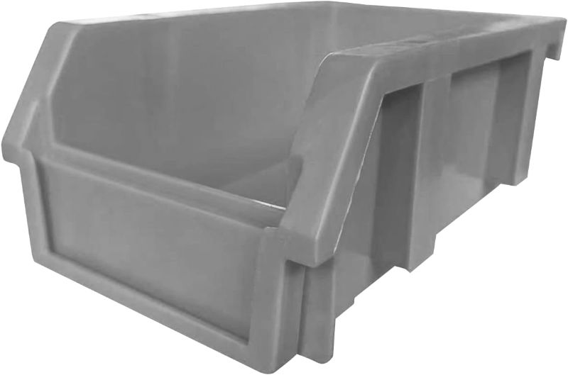 Photo 1 of DJC Supply GREY 3.5" X 5.2" X 2.1" Heavy Duty Thermoplastic Storage Bin, Stackable, Hangable, Side Connect (XTRA SMALL)(6 PACK)