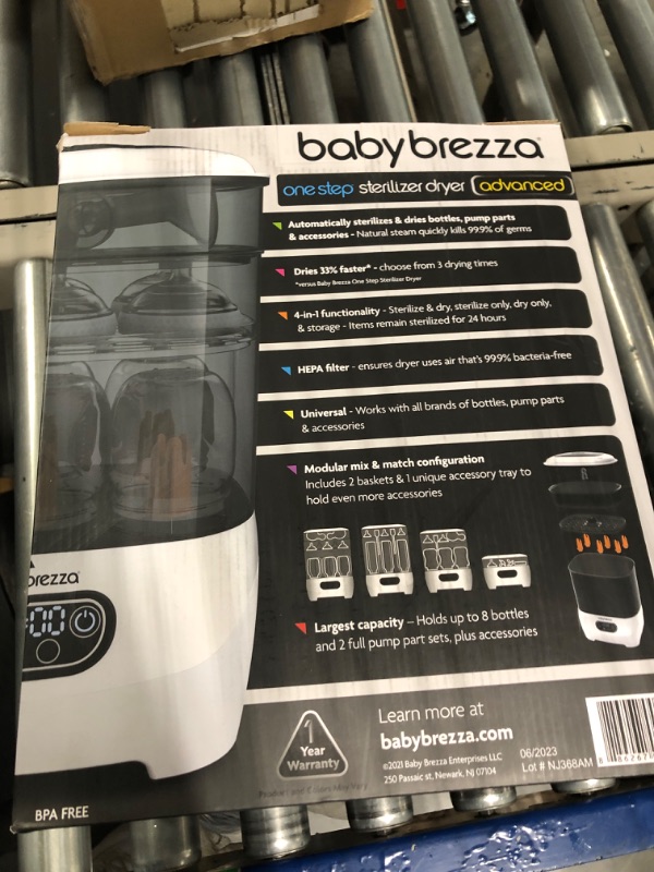 Photo 2 of Baby Brezza Baby Bottle Sterilizer and Dryer Advanced – Electric Steam Sterilization Machine – Universal Sterilizing for All Bottles: Plastic + Glass + Pacifiers + Breast Pump Parts - HEPA Filtration