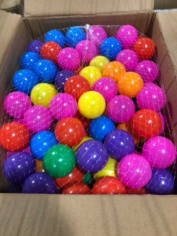 Photo 3 of Ball Pit Balls 500 pcs for Kids, Children Crush-Proproof Plastic Balls for Ball Pit with 7 Bright Colors, Safe and Non-Toxic, BPA Free, Baby Toddler Pit Balls with Storage Mash Bag (2.2inch)