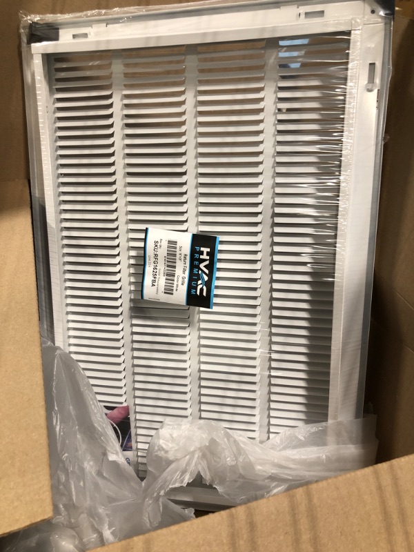 Photo 3 of 16" X 30" Floor Grille - Fixed Blades Air Grill -  [Outer Dimensions: 17.75 X 31.75] WHITE