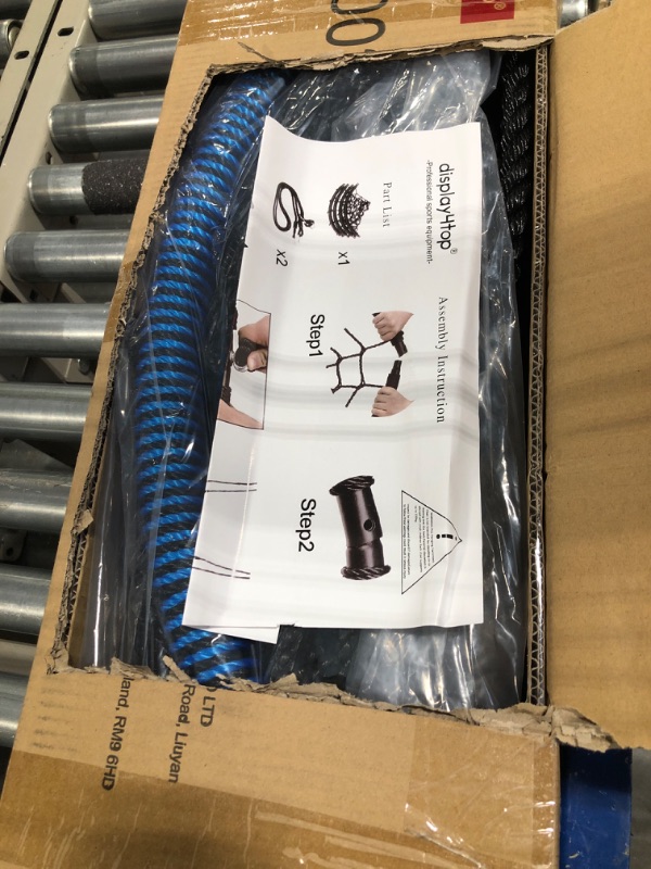 Photo 3 of Display4top Spider Web Tree Swing, 40" Round Outdoor Net Swingset for Kids Teens Adults with 71" Adjustable Hanging Ropes, Great for Park Backyard Playground Outdoor, Max 400Lbs(Blue & Black)