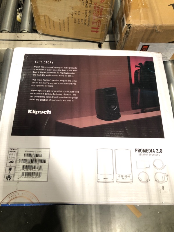 Photo 2 of Klipsch ProMedia 2.0 Multimedia Compact Computer Speaker System Compatible for Any Laptop, Desktop, or Mobile Device for Premium Home Office, Workstation, or Gaming System