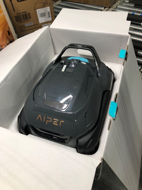 Photo 3 of (2023 Upgrade) AIPER Seagull Plus Cordless Pool Vacuum, Robotic Pool Cleaner Lasts 110 Min, Stronger Power Suction, LED Indicator, Ideal for Above/In-Ground Flat Pools up to 60 Feet Gray