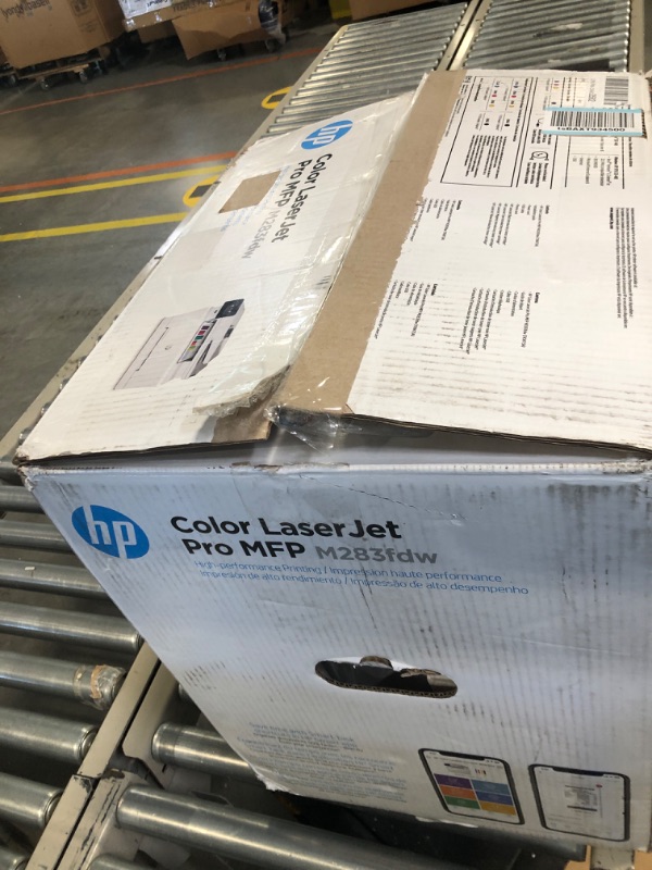 Photo 1 of HP Color LaserJet Pro M283fdw Wireless All-in-One Laser Printer, Remote Mobile Print, Scan & Copy, Duplex Printing, Works with Alexa (7KW75A), White