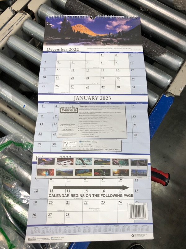 Photo 2 of House of Doolittle Earthscapes Recycled 3-Month Vertical Wall Calendar, Scenic Landscapes Photography, 12.25 x 26, 14-Month (Dec-Jan): 2022-2024 12.25 x 26 inches