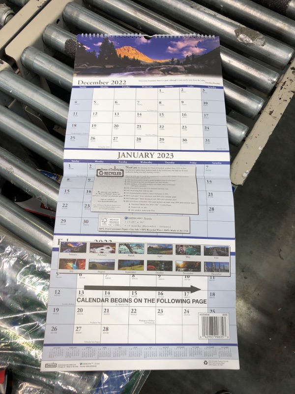 Photo 2 of House of Doolittle Earthscapes Recycled 3-Month Vertical Wall Calendar, Scenic Landscapes Photography, 12.25 x 26, 14-Month (Dec-Jan): 2022-2024 12.25 x 26 inches