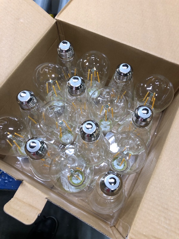 Photo 1 of 16 Pack LED Edison Bulbs 40W Equivalent,Dimmable 4 Watt LED Filament Bulb, 2700K Soft White ST19 Light Bulb, 450LM E26 Vintage LED Bulbs for Ceiling Light Fixtures 2700k-soft Warm 16 Count (Pack of 1)