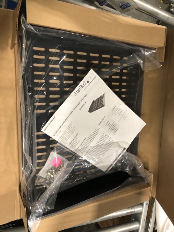 Photo 1 of StarTech.com 2U Server Rack Shelf - Universal Vented Rack Mount Cantilever Tray for 19" Network Equipment Rack & Cabinet - Heavy Duty Steel - Weight Capacity 50lb/23kg - 16" Deep Shelf (CABSHELFV) 2U 16" Depth Rack Shelf