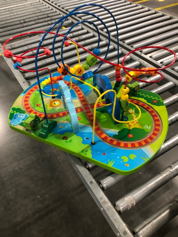 Photo 1 of Hape E3824 Jungle Adventure Kids Toddler Wooden Bead Maze & Railway Train Track Play Table Toy for Ages 18 Months and Up Multicolor, 25.6" L x 17.52" W x 17.91" H